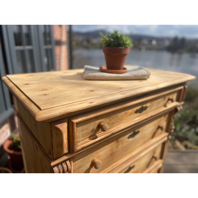This charming, large, antique chest of drawers has been sanded inside and out. The exterior has been completely oiled....