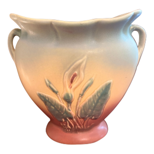 Hull Art Pottery Calla Lily Vase #530/33 - 7 Double Handle Pillow Vase ca.1938