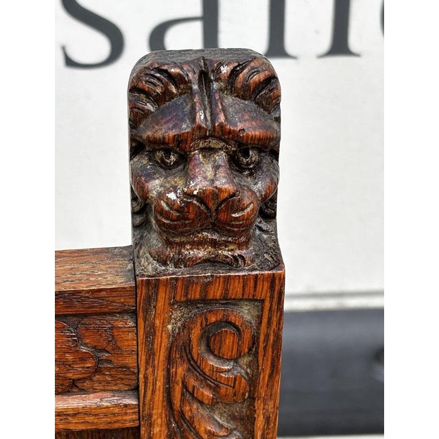 Brown Edwardian Chair in Oak For Sale - Image 8 of 13