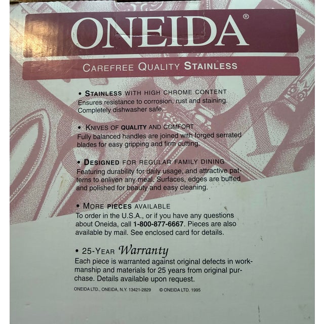 Metal Oneida Artesia Quality Stainless Silverware For Sale - Image 7 of 12
