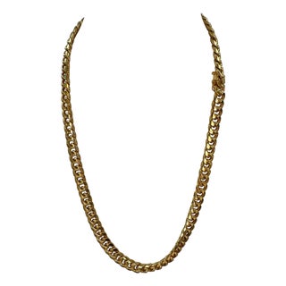 Vintage 14 Karat Yellow Gold 54.7 Gm Miami Cuban Link Italian Chain Unisex, 24" For Sale