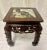 Vintage Asian Carved Wood Side Tables Stands With Lotus Flower Design and Marble Top-a Pair For Sale - Image 4 of 12