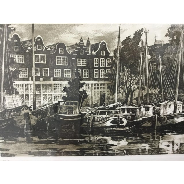 Contemporary “ Amsterdam. Canal Card” Original 2008 Etching by l.Sobolevsky For Sale - Image 3 of 9