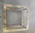 Late 20th Century Hollywood Regency Modern Antiqued Metal and Thick Smoked Square Glass End Table For Sale - Image 5 of 8