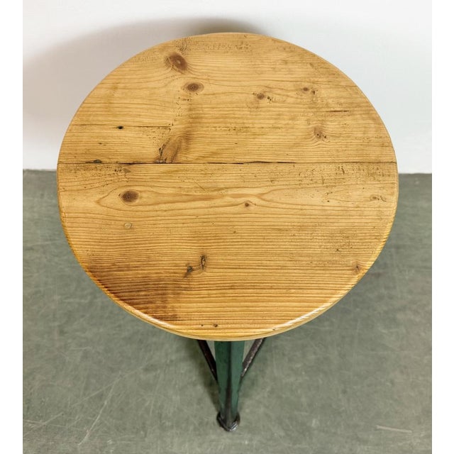 Industrial Green Workshop Stool, 1960s For Sale - Image 9 of 18