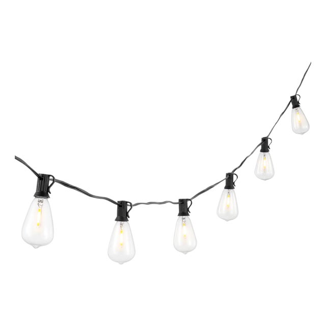 Dorcia, 10 Light 120" Outdoor String Light, Black For Sale