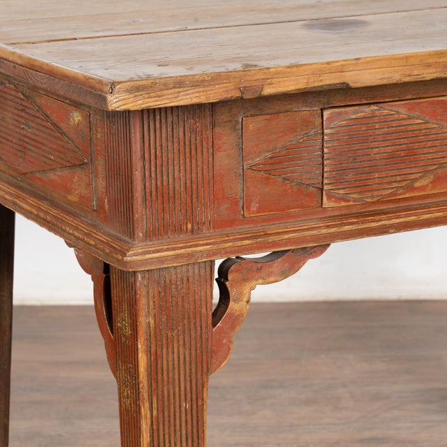 Early 19th Century Swedish Red Pine Side Table With Single Drawer For Sale - Image 6 of 10