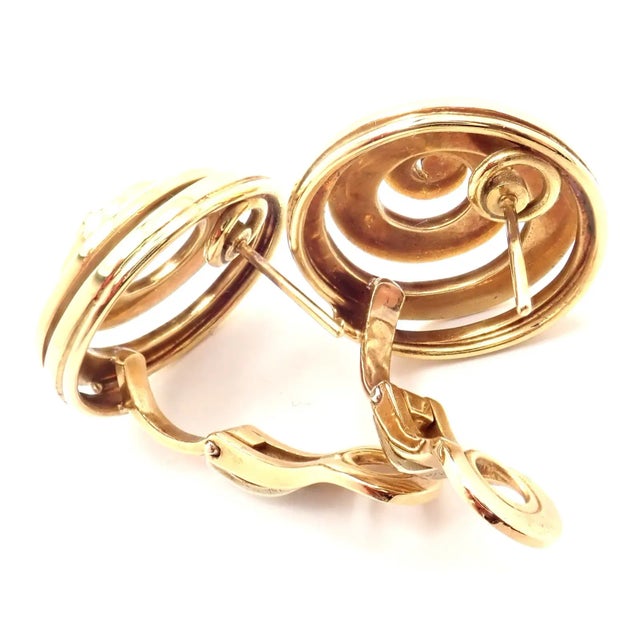 Vintage BULGARI BULGARI 18k Yellow Gold Swirl Earrings For Sale In Philadelphia - Image 6 of 9