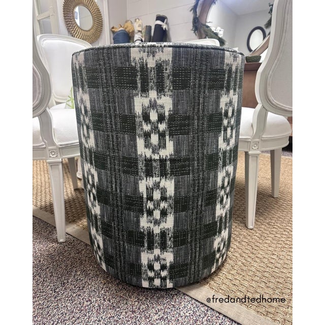 Serena & Lily Sister Parish “Mahalo” Upholstered Barrel Chair on Casters For Sale - Image 4 of 6