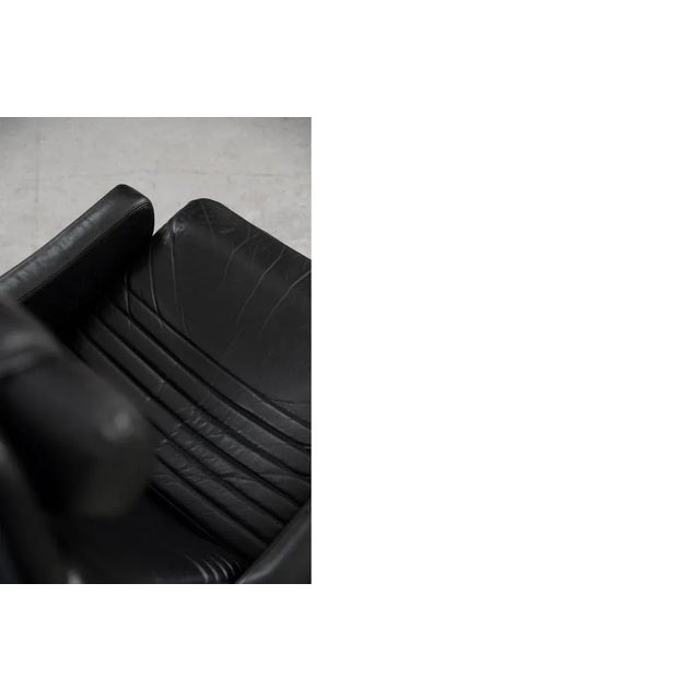 Black Set of Scandinavian Black Leather Armchairs from Ire Mobel AB, 1970s For Sale - Image 8 of 18