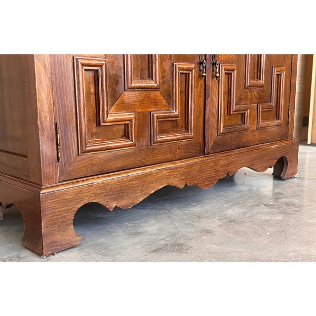 Spanish Catalan Carved Walnut Chest of Drawers, Highboy or Console, 1920s For Sale - Image 9 of 10