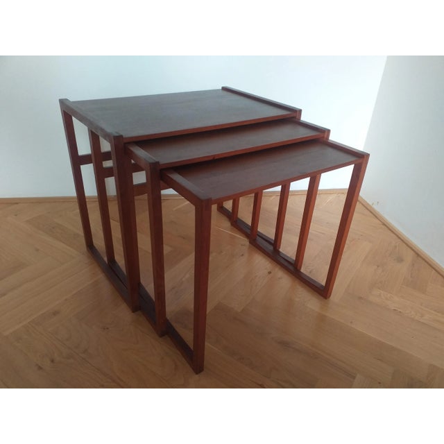 Teak Nesting Tables, Denmark, 1960s, Set of 3 For Sale - Image 8 of 10