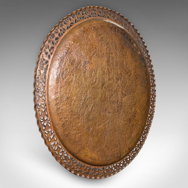 1900's Large Antique Kashmiri Serving Tray For Sale - Image 11 of 12