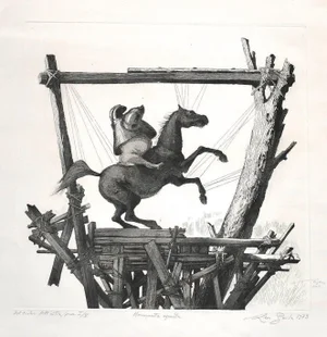 Horse - Original Etching by Leo Guida - 1973 1973