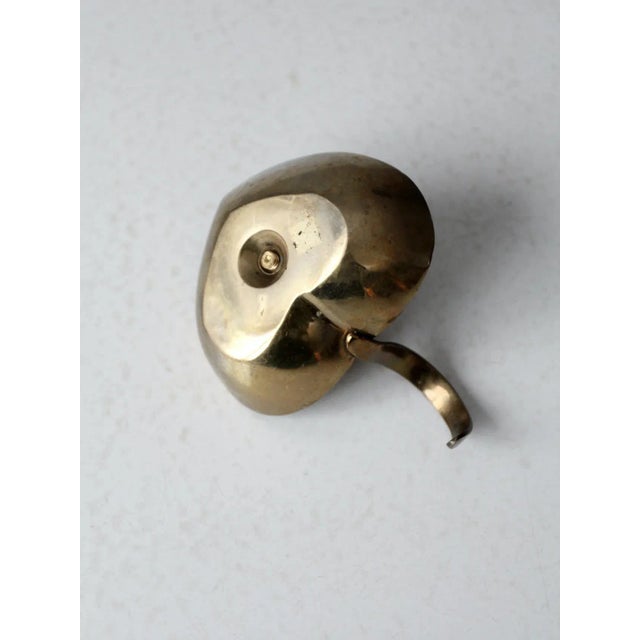 Vintage Brass Heart Shaped Candlestick Holder For Sale - Image 9 of 11