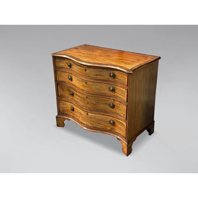 Antique George III Serpentine Chest of Drawers, 1790 For Sale - Image 13 of 13