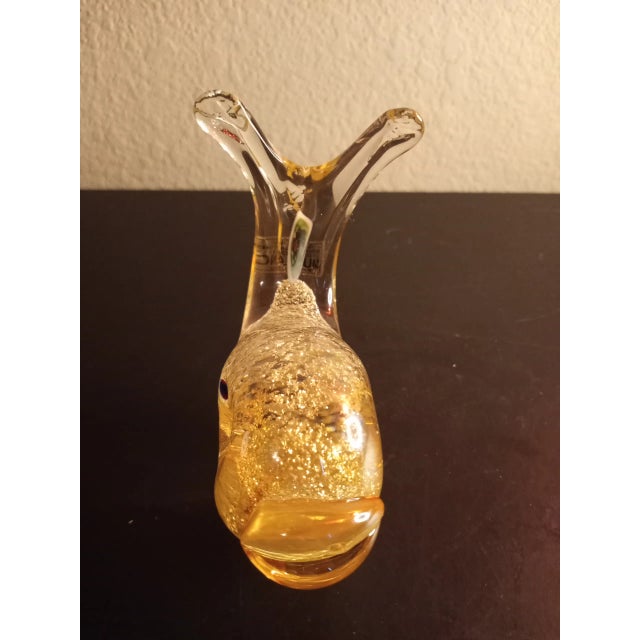 1980s Murano Italy Art Glass Aventurine Fish Figurine For Sale - Image 4 of 7