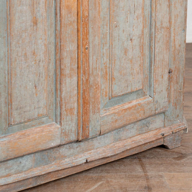 19th Century Swedish Original Blue Painted Pine Sideboard Cabinet For Sale - Image 15 of 16