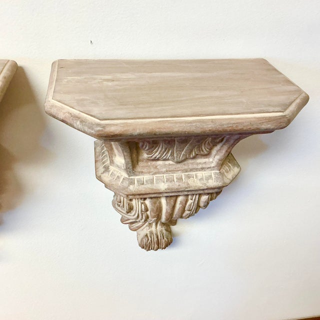 Mid-Century Hollywood Regency Classic Roman Faux Concrete Wall Brackets - A Pair For Sale - Image 9 of 12
