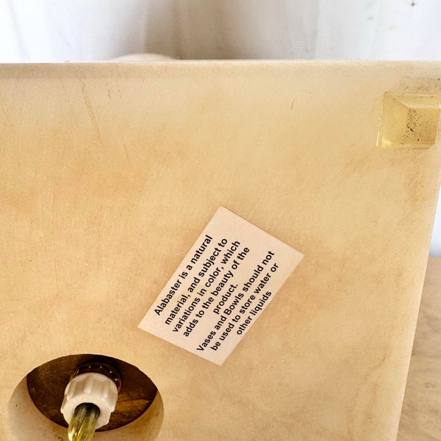 Vintage Spanish Alabaster Crystal and Lucite Table Lamps - A Pair For Sale - Image 9 of 9