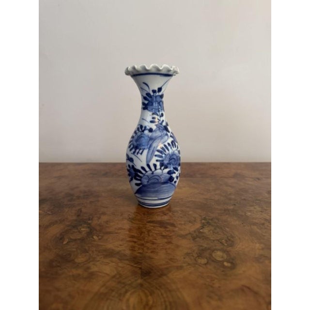 Antique Japanese Imari Blue and White Baluster Vase, 1900 For Sale - Image 3 of 8