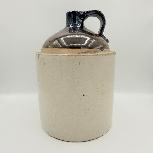Primitive American Stoneware Moonshine Jug With Albany Slip-Style Glaze For Sale - Image 9 of 9