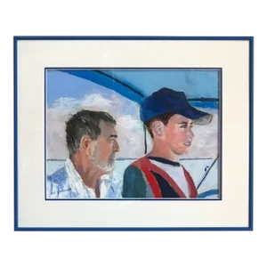 Late 20th Century Nautical Pastel Portrait Painting