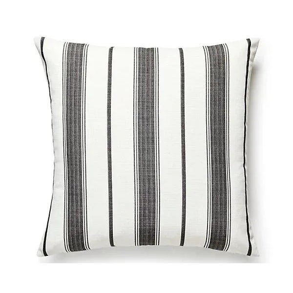 Traditional The House of Scalamandré Sconset Outdoor Pillow, Carbon For Sale - Image 3 of 3