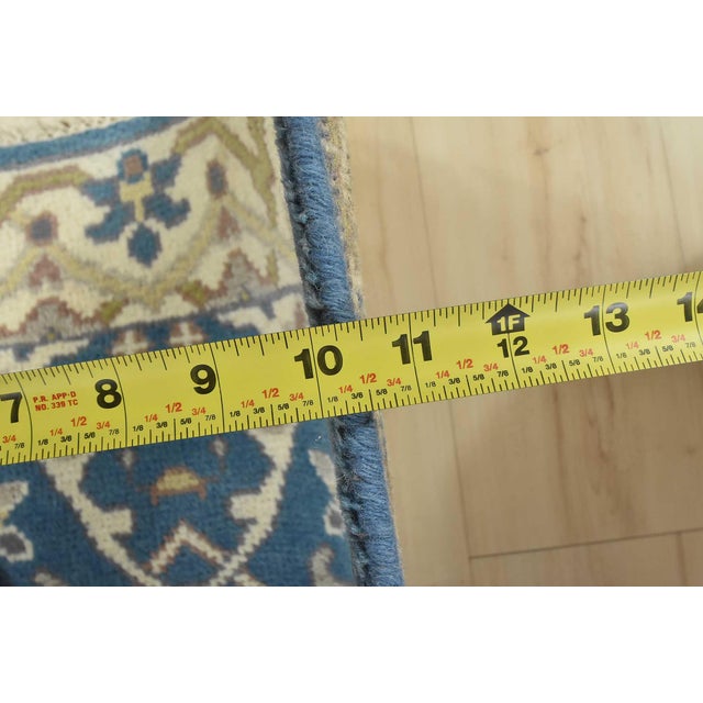 Oushak Runner 2’7” X 9’10” Blue Wool Tribal Hand-Knotted Oriental Rug For Sale - Image 11 of 13