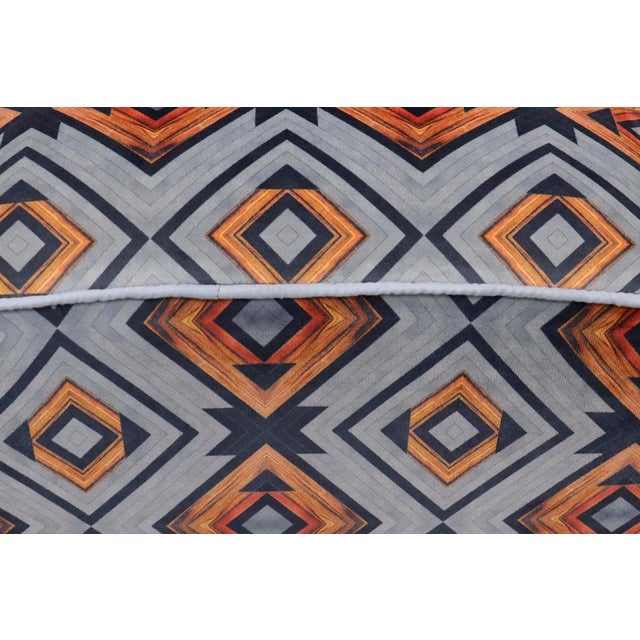 Boho Chic Velvet Upholstered Ottoman For Sale In New York - Image 6 of 9