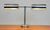 A fantastic Nessen Studio (unsigned) 2-arm table/desk lamp in brushed steel finish featuring independent push switches for...