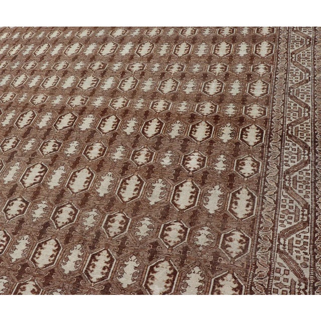 Mid 20th Century Antique Turkish Rug With Organic Motifs in Brown Taupe and Earth Tone Colors For Sale In Atlanta - Image 6 of 12