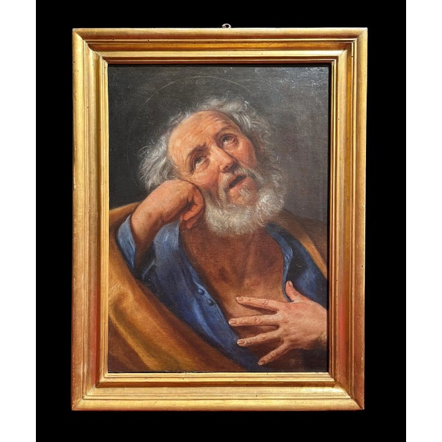 Ercole de Maria, Penitent Saint Peter, Oil on Canvas, 17th Century, Framed For Sale - Image 12 of 12