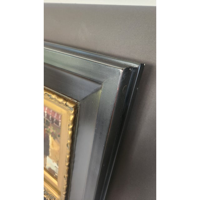 Black Mid 20th Century Signed Giani “On the Terrace” Framed Oil on Canvas Cafe Scene For Sale - Image 8 of 18