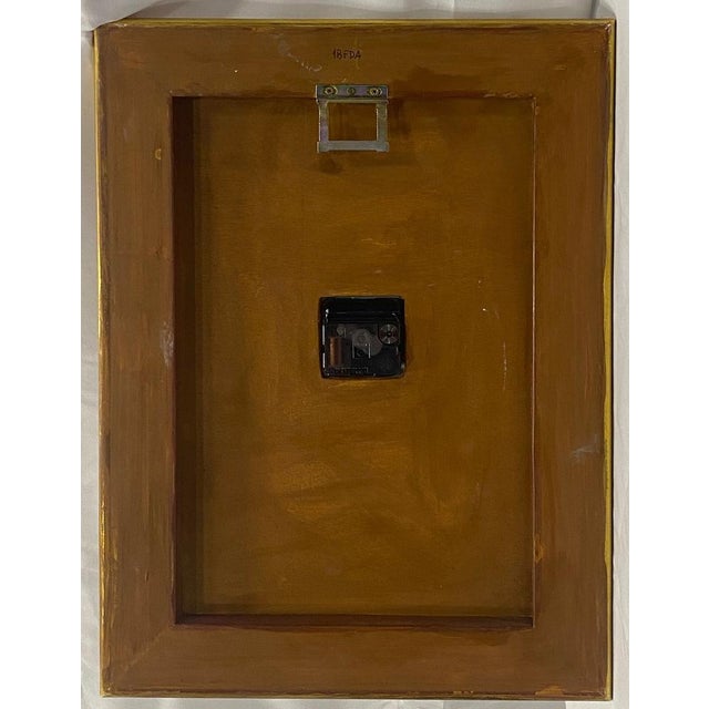 Wood Porcelain Wall Clock with Gold Leaf Accents by Giulio Tucci for Capodimonte, 1990s For Sale - Image 7 of 8