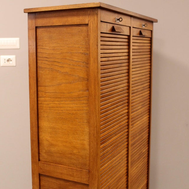 Vintage Filing Cabinet in Oak, 1930s For Sale - Image 10 of 13