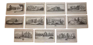 Authentic Antique 18th C. Bucks' Views of England Copperplate Engravings--Set of 11