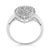 Early 21st Century 10K White Gold 1/2 Cttw Round & Baguette Cut Diamond Pear Shaped Domed Pav�� Cluster with Halo Cocktail Ring, Size 7-1/4 For Sale - Image 5 of 7