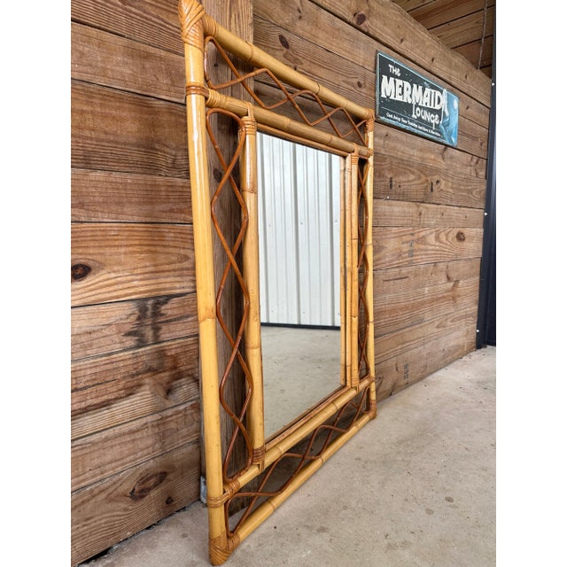 Vintage Coastal Rattan Bamboo Wall Mirror Chairish