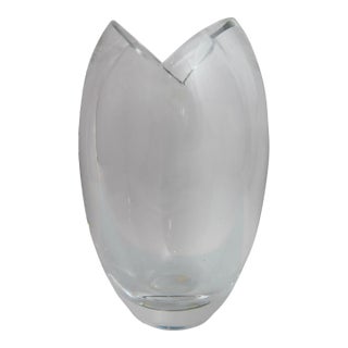 Vintage Kosta Boda Tulip Shape Crystal Glass Bengt Edenfalk Vase For Sale