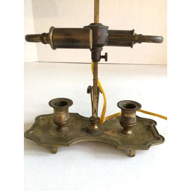 1970s Brass and Painted Tole Bouillotte Table Lamp For Sale - Image 9 of 10