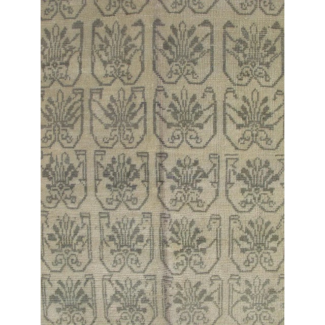 Light Taupe, Gray-Green, and Cream Turkish Tulu Vintage Rug with Latticework Measures:3'4 x 6'2 Light taupe, gray-blue,...
