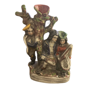 Antique Staffordshire Earthenware Figural Spill Vase the Rival Collectible 11.5"