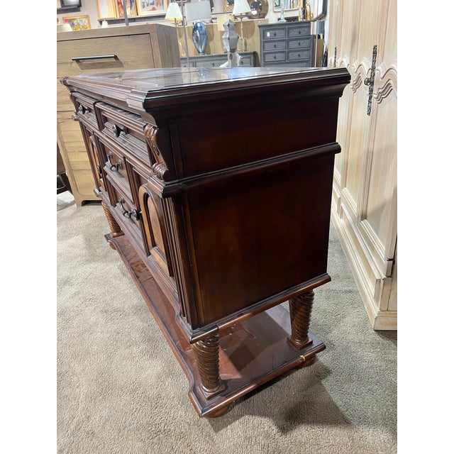 Early 21st Century Fairmont Designs Darkwood and Tile Inlay Console Table For Sale - Image 5 of 6