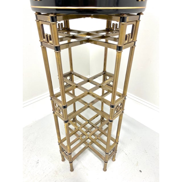 1980's Brass Plated Asian Bamboo Style Plant Stand For Sale In Charlotte - Image 6 of 10