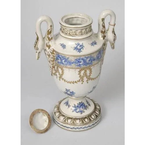 Porcelain Vase with Lid For Sale - Image 4 of 6