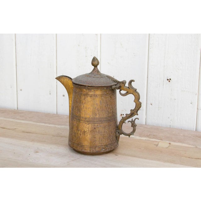 Metal Antique English Brass Kettle For Sale - Image 7 of 9