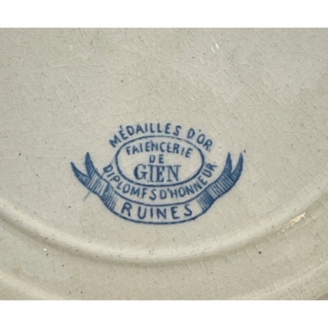 French Faience Plates by Gien, Architectural Ruins Faience, Set of 18 For Sale - Image 9 of 10