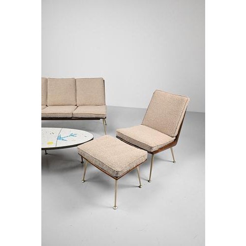 Hans mitzlaff & albrecht lange set: 3 seat sofa, lounge chair and hocker. The designers created this furniture in the 50s...