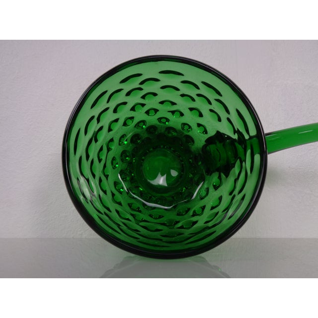 Italian Green Bubble Glass Vase & Bowl from Empoli, 1960s, Set of 2 For Sale - Image 14 of 16